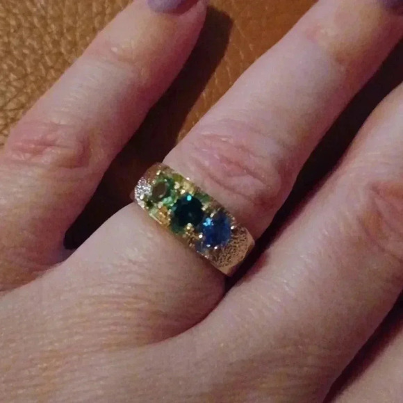 💙🌹Gold-plated Mother's ring. Yellow - Picture 3 of 8